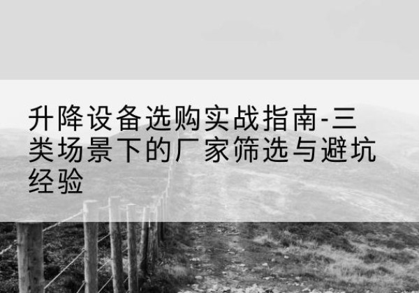 醴陵移动式升降机厂家推荐-升降设备选购实战指南-三类场景下的厂家筛选与避坑经验