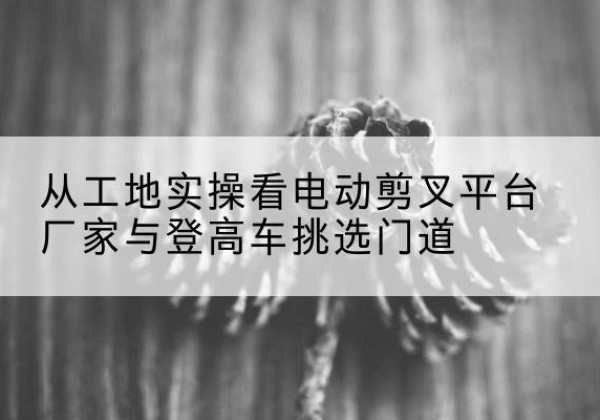 醴陵电动剪叉升降平台厂家-从工地实操看电动剪叉平台厂家与登高车挑选门道
